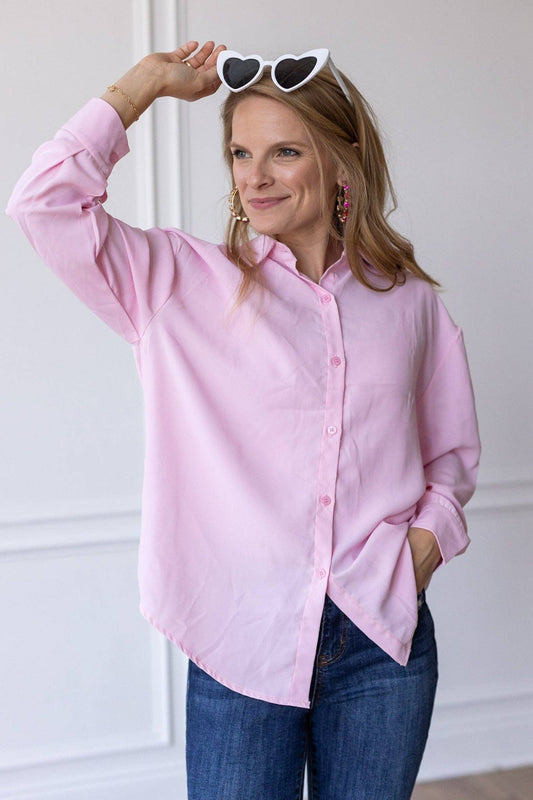 Pink Collar Top