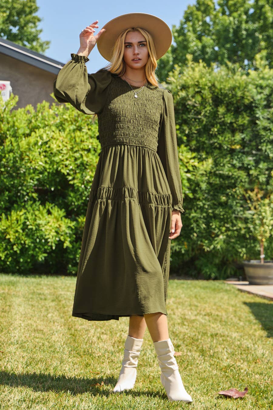 Olive Gardenia Dress